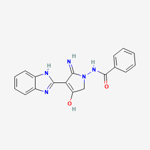 N-[5-amino-4-(1H-1,3-benzodiazol-2-yl)-3-oxo-2,3-dihydro-1H-pyrrol-1-yl]benzamide