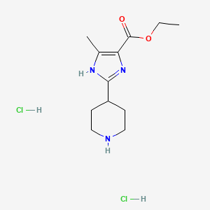 Ethyl 4-methyl-2-(piperidin-4-yl)-1H-imidazole-5-carboxylate dihydrochloride