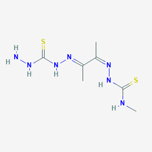 (2Z)-2-(3-(2-(hydrazinecarbonothioyl)hydrazono)butan-2-ylidene)-N-methylhydrazinecarbothioamide