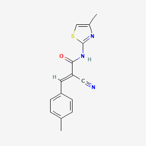 (2E)-2-cyano-3-(4-methylphenyl)-N-(4-methyl-1,3-thiazol-2-yl)acrylamide