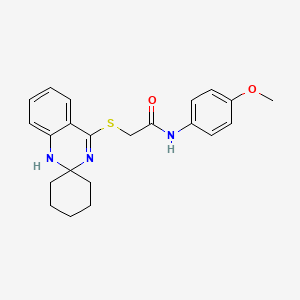 N-(4-methoxyphenyl)-2-{1'H-spiro[cyclohexane-1,2'-quinazoline]sulfanyl}acetamide