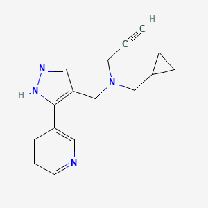 N-(Cyclopropylmethyl)-N-[(5-pyridin-3-yl-1H-pyrazol-4-yl)methyl]prop-2-yn-1-amine