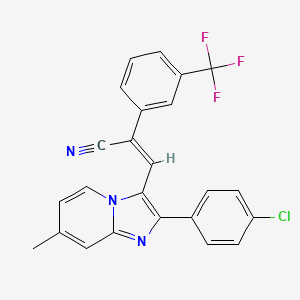 (Z)-3-[2-(4-chlorophenyl)-7-methylimidazo[1,2-a]pyridin-3-yl]-2-[3-(trifluoromethyl)phenyl]prop-2-enenitrile