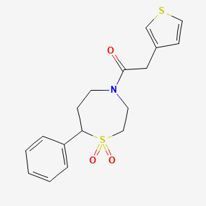 1-(1,1-Dioxido-7-phenyl-1,4-thiazepan-4-yl)-2-(thiophen-3-yl)ethanone