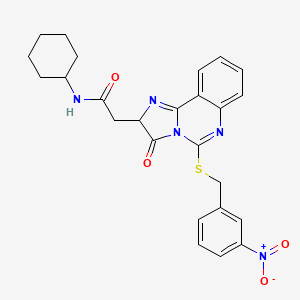 N-cyclohexyl-2-[5-[(3-nitrophenyl)methylsulfanyl]-3-oxo-2H-imidazo[1,2-c]quinazolin-2-yl]acetamide