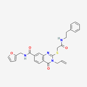 3-allyl-N-(furan-2-ylmethyl)-4-oxo-2-((2-oxo-2-(phenethylamino)ethyl)thio)-3,4-dihydroquinazoline-7-carboxamide