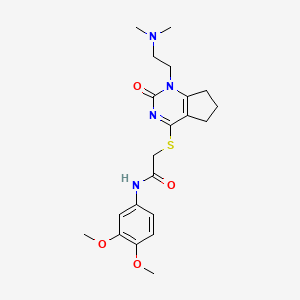N-(3,4-dimethoxyphenyl)-2-((1-(2-(dimethylamino)ethyl)-2-oxo-2,5,6,7-tetrahydro-1H-cyclopenta[d]pyrimidin-4-yl)thio)acetamide