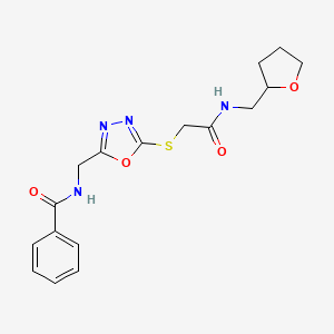 N-((5-((2-oxo-2-(((tetrahydrofuran-2-yl)methyl)amino)ethyl)thio)-1,3,4-oxadiazol-2-yl)methyl)benzamide