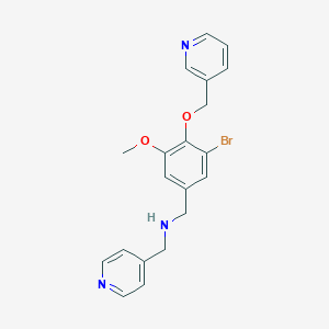 molecular formula C20H20BrN3O2 B275478 1-[3-bromo-5-methoxy-4-(pyridin-3-ylmethoxy)phenyl]-N-(pyridin-4-ylmethyl)methanamine 