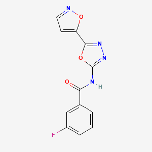 3-fluoro-N-(5-(isoxazol-5-yl)-1,3,4-oxadiazol-2-yl)benzamide