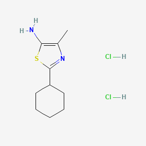 molecular formula C10H18Cl2N2S B2754795 2-环己基-4-甲基-1,3-噻唑-5-胺;二盐酸盐 CAS No. 2460748-70-1