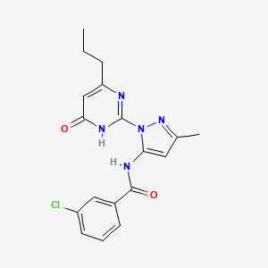 3-chloro-N-(3-methyl-1-(6-oxo-4-propyl-1,6-dihydropyrimidin-2-yl)-1H-pyrazol-5-yl)benzamide