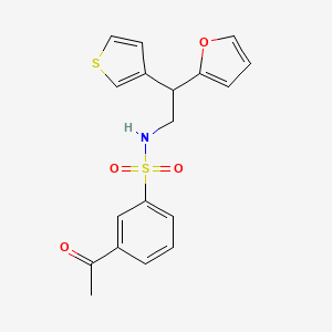 molecular formula C18H17NO4S2 B2754805 3-acetyl-N-[2-(furan-2-yl)-2-(thiophen-3-yl)ethyl]benzene-1-sulfonamide CAS No. 2097935-79-8