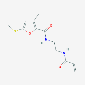 molecular formula C12H16N2O3S B2754806 3-Methyl-5-methylsulfanyl-N-[2-(prop-2-enoylamino)ethyl]furan-2-carboxamide CAS No. 2198689-67-5