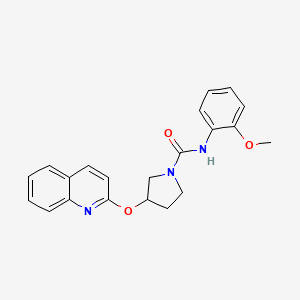 molecular formula C21H21N3O3 B2754811 N-(2-methoxyphenyl)-3-(quinolin-2-yloxy)pyrrolidine-1-carboxamide CAS No. 2034248-66-1