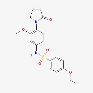 molecular formula C19H22N2O5S B2754813 4-ethoxy-N-[3-methoxy-4-(2-oxopyrrolidin-1-yl)phenyl]benzene-1-sulfonamide CAS No. 941891-04-9