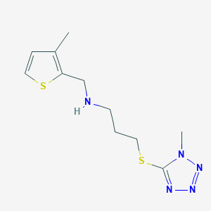 3-[(1-methyl-1H-tetrazol-5-yl)sulfanyl]-N-[(3-methylthiophen-2-yl)methyl]propan-1-amine