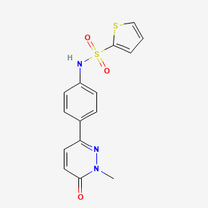 molecular formula C15H13N3O3S2 B2754828 N-(4-(1-methyl-6-oxo-1,6-dihydropyridazin-3-yl)phenyl)thiophene-2-sulfonamide CAS No. 941920-61-2