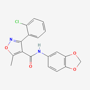 N-(1,3-benzodioxol-5-yl)-3-(2-chlorophenyl)-5-methyl-1,2-oxazole-4-carboxamide