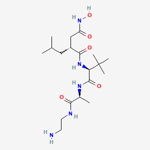 molecular formula C19H37N5O5 B2754833 N-{(2r)-2-[2-(Hydroxyamino)-2-Oxoethyl]-4-Methylpentanoyl}-3-Methyl-L-Valyl-N-(2-Aminoethyl)-L-Alaninamide CAS No. 689284-12-6