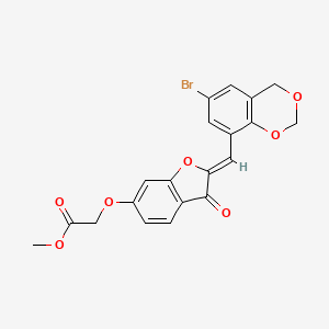molecular formula C20H15BrO7 B2754839 (Z)-methyl 2-((2-((6-bromo-4H-benzo[d][1,3]dioxin-8-yl)methylene)-3-oxo-2,3-dihydrobenzofuran-6-yl)oxy)acetate CAS No. 929379-87-3