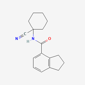 molecular formula C17H20N2O B2754841 N-(1-Cyanocyclohexyl)-2,3-dihydro-1H-indene-4-carboxamide CAS No. 1952043-01-4