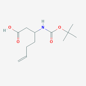 molecular formula C12H21NO4 B2754843 N-Boc-(+/-)-3-amino]hept-6-enoic acid CAS No. 1335042-02-8