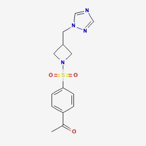 1-(4-((3-((1H-1,2,4-triazol-1-yl)methyl)azetidin-1-yl)sulfonyl)phenyl)ethan-1-one