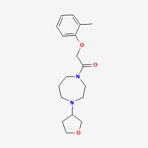 molecular formula C18H26N2O3 B2754854 1-(4-(Tetrahydrofuran-3-yl)-1,4-diazepan-1-yl)-2-(o-tolyloxy)ethan-1-one CAS No. 2320382-94-1