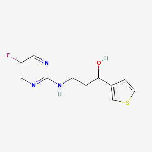 3-[(5-Fluoropyrimidin-2-yl)amino]-1-thiophen-3-ylpropan-1-ol