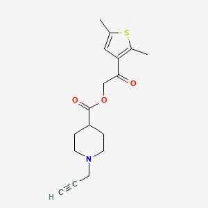 molecular formula C17H21NO3S B2754871 2-(2,5-Dimethylthiophen-3-yl)-2-oxoethyl 1-(prop-2-yn-1-yl)piperidine-4-carboxylate CAS No. 1376078-58-8
