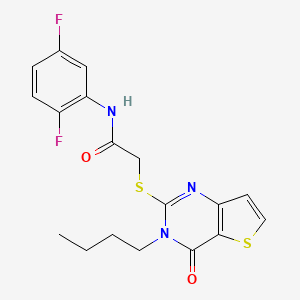 molecular formula C18H17F2N3O2S2 B2754875 2-[(3-丁基-4-氧代-3,4-二氢噻吩并[3,2-d]嘧啶-2-基)硫基]-N-(2,5-二氟苯基)乙酰胺 CAS No. 1252900-99-4