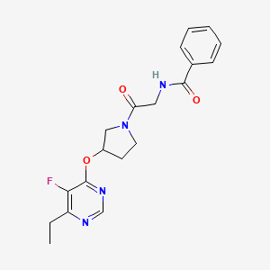N-(2-(3-((6-ethyl-5-fluoropyrimidin-4-yl)oxy)pyrrolidin-1-yl)-2-oxoethyl)benzamide
