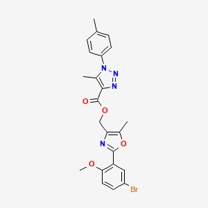 [2-(5-bromo-2-methoxyphenyl)-5-methyl-1,3-oxazol-4-yl]methyl 5-methyl-1-(4-methylphenyl)-1H-1,2,3-triazole-4-carboxylate