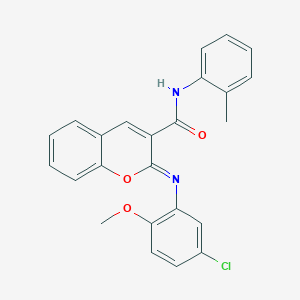 (2Z)-2-[(5-chloro-2-methoxyphenyl)imino]-N-(2-methylphenyl)-2H-chromene-3-carboxamide