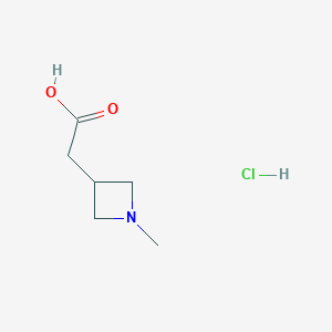 molecular formula C6H12ClNO2 B2754882 2-(1-Methylazetidin-3-yl)acetic acid hydrochloride CAS No. 1909337-03-6