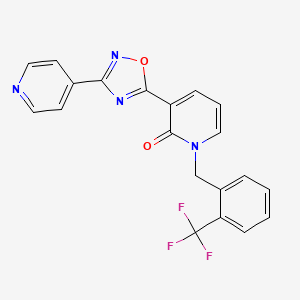 molecular formula C20H13F3N4O2 B2754885 3-(3-pyridin-4-yl-1,2,4-oxadiazol-5-yl)-1-[2-(trifluoromethyl)benzyl]pyridin-2(1H)-one CAS No. 1396761-99-1