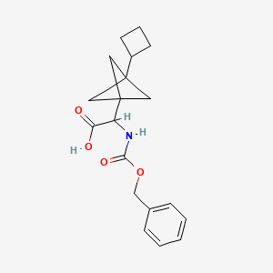 molecular formula C19H23NO4 B2754889 2-(3-Cyclobutyl-1-bicyclo[1.1.1]pentanyl)-2-(phenylmethoxycarbonylamino)acetic acid CAS No. 2287262-72-8