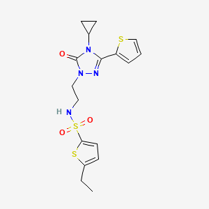 N-(2-(4-cyclopropyl-5-oxo-3-(thiophen-2-yl)-4,5-dihydro-1H-1,2,4-triazol-1-yl)ethyl)-5-ethylthiophene-2-sulfonamide