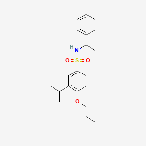 molecular formula C21H29NO3S B2754893 4-butoxy-N-(1-phenylethyl)-3-(propan-2-yl)benzene-1-sulfonamide CAS No. 1903723-41-0
