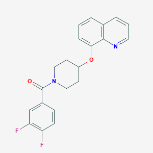 molecular formula C21H18F2N2O2 B2754912 (3,4-二氟苯基)(4-(喹啉-8-基氧基)哌啶-1-基)甲酮 CAS No. 2034432-03-4