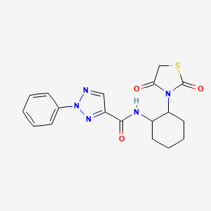 molecular formula C18H19N5O3S B2754927 N-(2-(2,4-dioxothiazolidin-3-yl)cyclohexyl)-2-phenyl-2H-1,2,3-triazole-4-carboxamide CAS No. 1206994-33-3