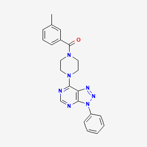molecular formula C22H21N7O B2754928 (4-(3-苯基-3H-[1,2,3]三唑并[4,5-d]嘧啶-7-基)哌嗪-1-基)(间甲苯基)甲酮 CAS No. 920262-16-4