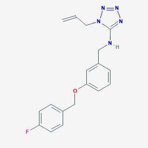 molecular formula C18H18FN5O B275493 N-{3-[(4-fluorobenzyl)oxy]benzyl}-1-(prop-2-en-1-yl)-1H-tetrazol-5-amine 