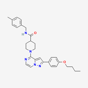 molecular formula C30H35N5O2 B2754944 1-(2-(4-丁氧基苯基)吡唑并[1,5-a]嘧啶-4-基)-N-(4-甲基苯甲基)哌啶-4-羧酰胺 CAS No. 1115420-50-2
