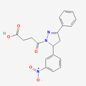 4-(5-(3-nitrophenyl)-3-phenyl-4,5-dihydro-1H-pyrazol-1-yl)-4-oxobutanoic acid