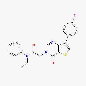 molecular formula C22H18FN3O2S B2754963 N-ethyl-2-[7-(4-fluorophenyl)-4-oxothieno[3,2-d]pyrimidin-3(4H)-yl]-N-phenylacetamide CAS No. 1207009-26-4
