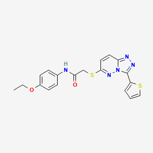 molecular formula C19H17N5O2S2 B2754967 N-(4-ethoxyphenyl)-2-[(3-thiophen-2-yl-[1,2,4]triazolo[4,3-b]pyridazin-6-yl)sulfanyl]acetamide CAS No. 868966-62-5