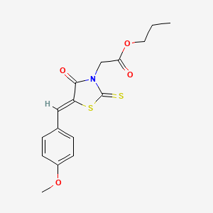 propyl 2-[(5Z)-5-[(4-methoxyphenyl)methylidene]-4-oxo-2-sulfanylidene-1,3-thiazolidin-3-yl]acetate