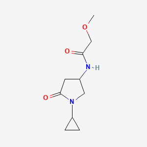 molecular formula C10H16N2O3 B2754975 N-(1-cyclopropyl-5-oxopyrrolidin-3-yl)-2-methoxyacetamide CAS No. 1396810-77-7